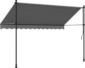 Прибираща се тента, антрацит, 300x150 см, плат и стомана