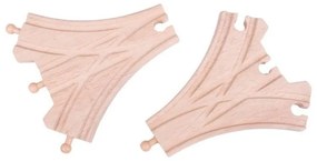 Bigjigs - Дървени ЖП релси - Разклонение