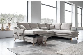 Бежов разтегателен ъглов диван (десен ъгъл/"U" форма) Charming Charlie – Miuform