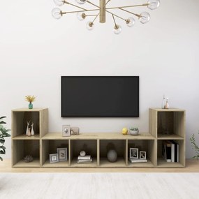 3079973 vidaXL ТВ шкафове, 4 бр, дъб сонома, 72x35x36,5 см, инженерно дърво