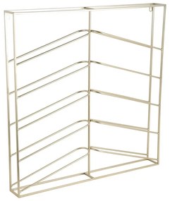 Стенен метален стелаж за вино в златист цвят брой бутилки 10 67x66x7,5 cm Cuadro – PT LIVING