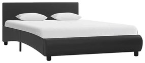 285482 vidaXL Рамка за легло с LED, черна, изкуствена кожа, 120x200 cм