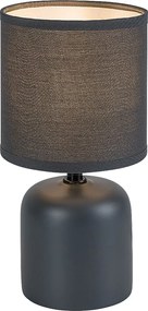 Rabalux Daphni, настолна лампа, синя керамична лампа със син текстилен абажур, E14 1xMAX40W, В23см, Д12см, кабел: 120см, черен P