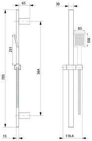 Матово-черен душ комплект от неръждаема стомана с ръчен душ и подвижен държач 70 cm – Sapho
