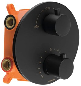 Матово-черна вградена душ батерия (2 изхода) – Sapho