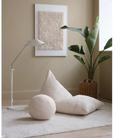 Кремав детски пуф от рипсено кадифе Big Lounger – Wigiwama