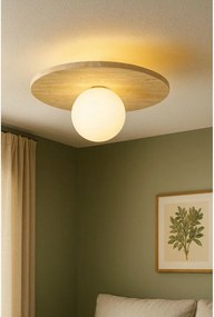 Бежово каменно осветително тяло за таван със стъклен абажур ø 12 cm Hilde – Opviq lights