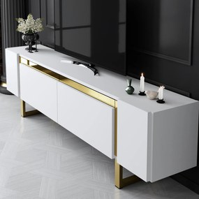 ТВ шкаф Yildiz, цвят Бял Златен