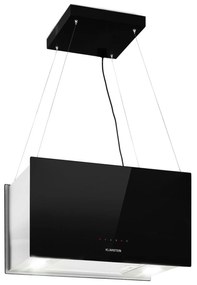 Klarstein Kronleuchter L, островен абсорбатор, 60 см, рециркулационен изход 590 м³/ч, LED, докосване, черен