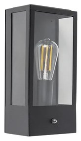 Външна стенна лампа черна с датчик за здрач - Rotterdam