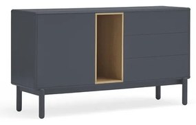 Тъмно сив нисък скрин с чекмеджета 137x76 cm Corvo - Teulat