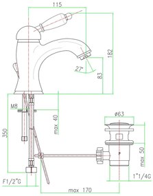 Стояща батерия за мивка в сребрист цвят Kirké White – Sapho