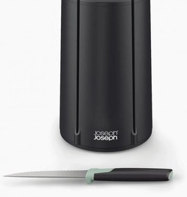 Комплект ножове Joseph Joseph Elevate 10541, Японска стомана, Въртяща се стойка, Без BPA, Черен/зелен