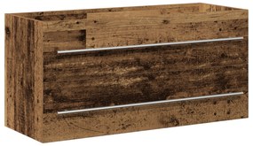 862536 vidaXL Мивка за баня с шкаф Остър дървен 100x38,5x48 см Инженерна дървесина