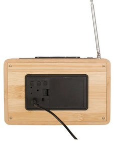 Бамбуков будилник с радио Retro - Karlsson