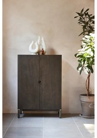 Тъмнокафяво шкафче от декор от дъб 90x130 cm Arun – Unique Furniture