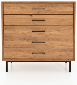 Висок скрин от дъбова дървесина в естествен цвят 97x95 cm Abies - The Beds