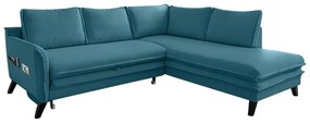 Тюркоазен ъглов разтегателен диван десен ъгъл Charming Charlie - Miuform