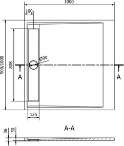 Mexen Amon квадратен душ подложка SMC 100 x 100 см, бял - 4F101010