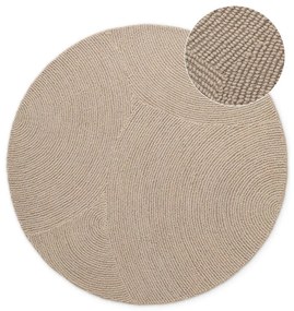 Бежов ръчно изработен вълнен кръгъл килим ø 200 cm Eleni Light Beige – Hanse Home