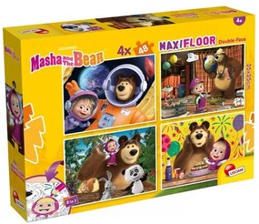 Пъзел, Lisciani, Маша и Мечока, Двулицеви пъзели 4 х 48 части