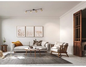 Черно-златисто осветително тяло за таван с метален абажур ø 8 cm Vano – Fischer &amp; Honsel