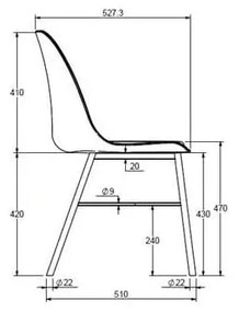 Жълт трапезен стол Whistler - Unique Furniture