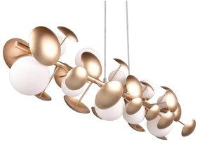 Висяща лампа със стъклен абажур в златисто-бяло Bubble - Trio Select