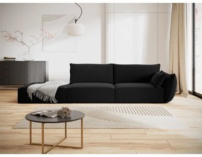 Черен кадифен диван десен ъгъл 264 cm Vanda – Mazzini Sofas