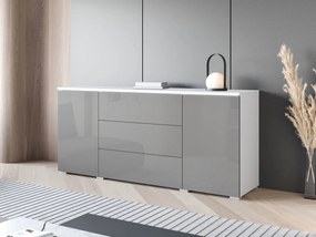 Бюфет Vera-бял-Лъскаво сиво