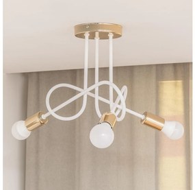 Повърхностно монтиран плафон OXFORD 3xE27/15W/230V, златист/бял