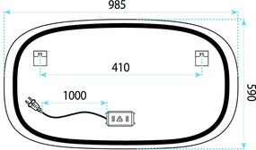 Огледало LED 100x60cm TOP-4