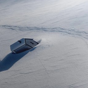 Картина на платно – Самотна хижа през зимата