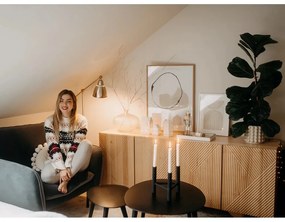 Черен алуминиев свещник, височина 20 cm Deeb - Bloomingville