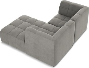 Сив кадифен ъглов диван (десен ъгъл) Aloha – Makamii