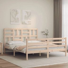 3194901 vidaXL Рамка за легло с табла 5FT King Size масивно дърво