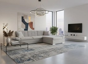 Ъглов диван Montana-Сива светлина-десен