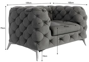 Сиво кадифено кресло Chelsea – Ropez