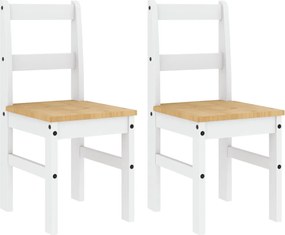 4005731 vidaXL Трапезни столове 2 бр "Panama" бели 40x46x90 см бор масив