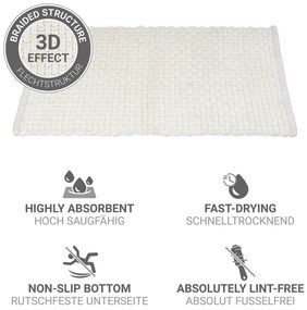Бял текстилен килим за баня 50x80 cm Ecoli – Wenko