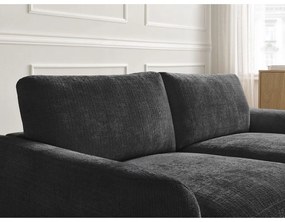 Черен шенилов ъглов диван (десен ъгъл) Leonore – Bobochic Paris