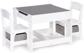 Детски комплект мебели дървена маса + 2 стола