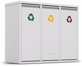 Klarstein Ordnungshüter 3, кошче за отпадъци, 45 литра, 3 контейнера за рециклиране, монтаж на стена