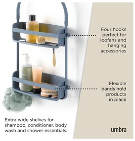 Син висящ пластмасов рафт за баня Flex – Umbra