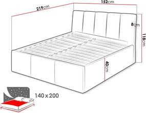Тапицирано легло Sensi-Зелено-140 x 200
