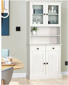 Бяла витрина от масивен бор 181x34 cm Mille – Støraa