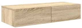 859979 vidaXL Стенен рафт с чекмеджета дъб сонома 80x33x17 см инженерно дърво