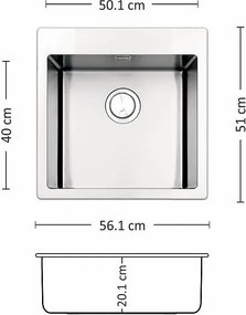 Leks MEGA 561 FI Кухненска мивка за вграждане