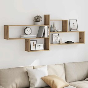 853325 vidaXL Стенен рафт, дъб артизан, 167,5x18x68 см, инженерно дърво