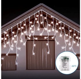 Aigostar - LED Екстериорни Коледни лампички 100xLED/8 функции/3xAA 8x0,6m IP44 cool